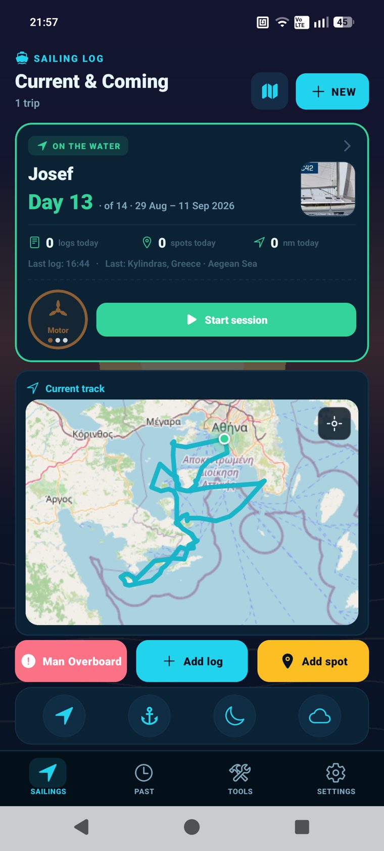 Logging positions — the ship's log