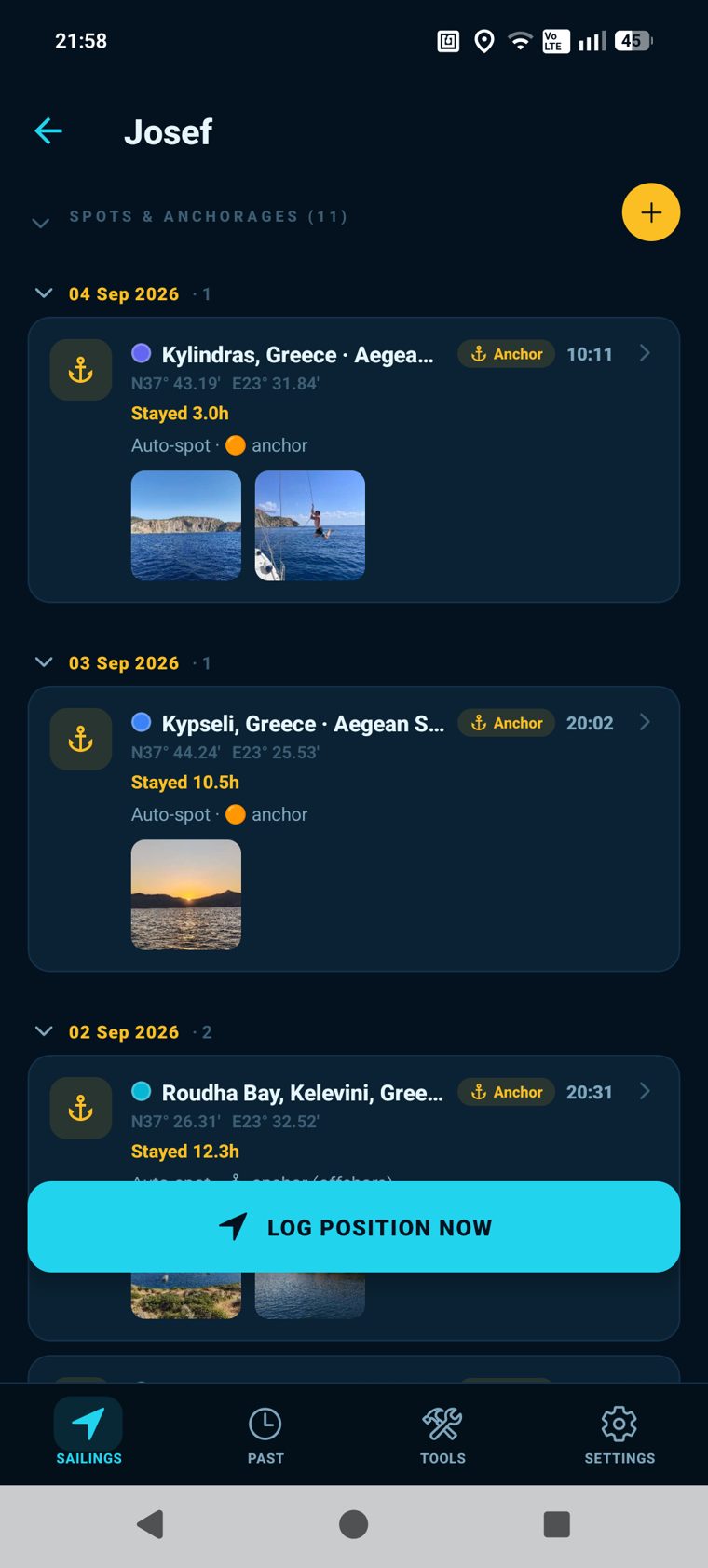 Spots & anchorages