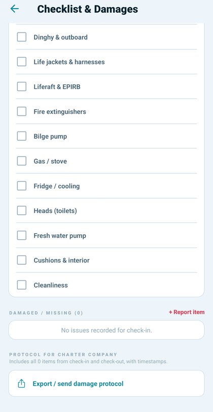 The logbook in the app